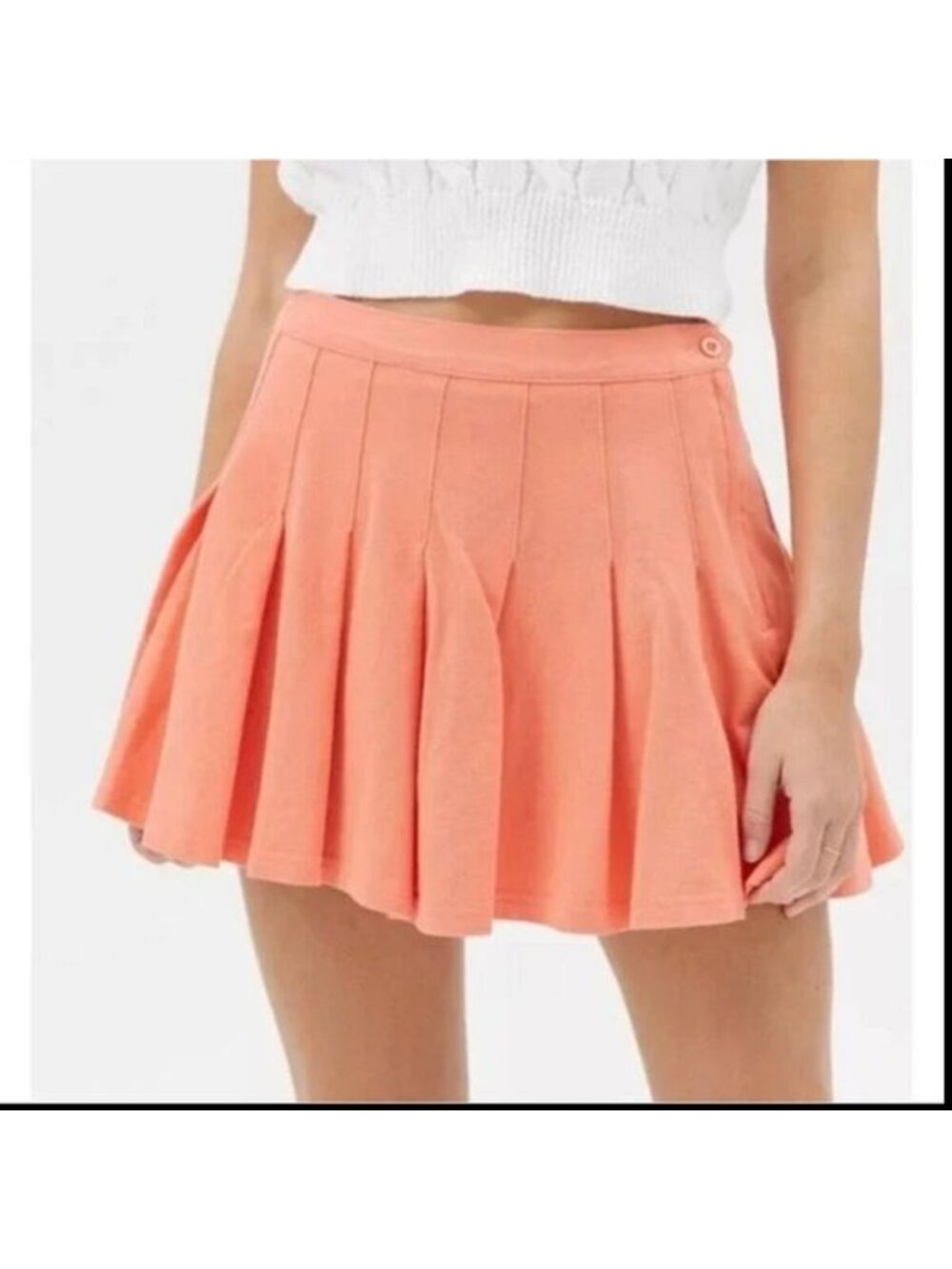 Urban Outfitters Pleated Tennis‎ Skirt Mini Orange Preppy Spring Size XS Women's